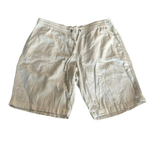 Per Se women's 1X white linen shorts